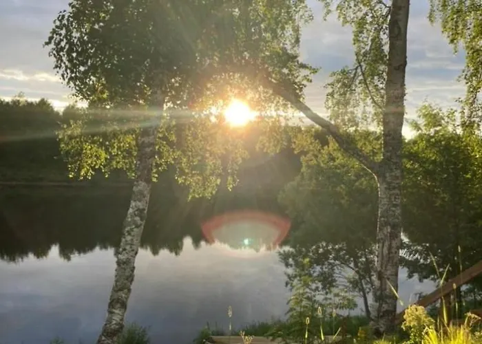 Ivalo Northern Lights Riverfront Lapland Sauna Hot Tub Near Airport Chalet Inari